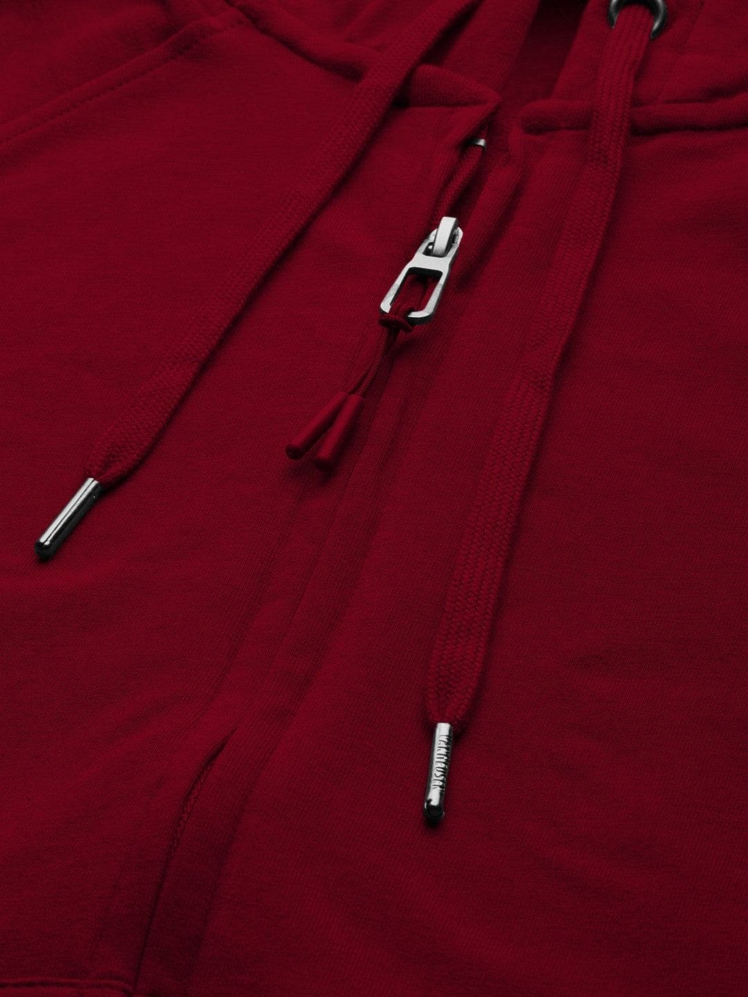 Maroon Colour Premium Zip Hoodie For Women's